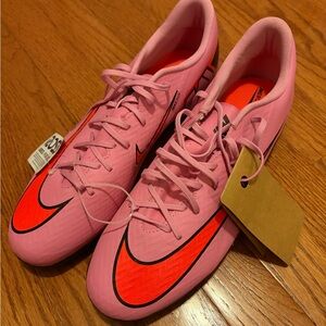 Nike Mercurial Men’s Pink indoor Soccer Shoes with Orange Insole
